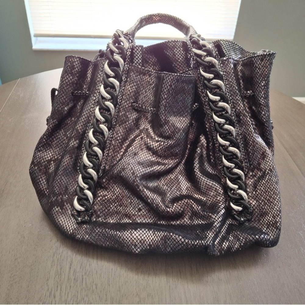 Michael Kors snakeskin satchel for sale. Barely worn. This is not an MK bag.